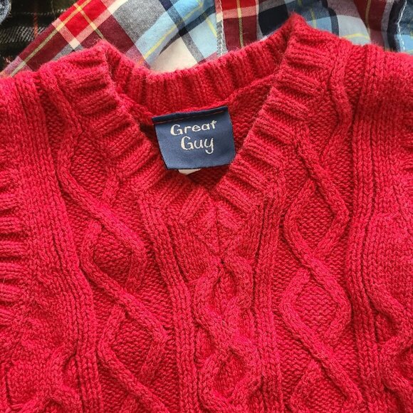 Toddler Boy BUNDLE 12 Months Plaid Button Up Shirt Sweater Vest Fall Winter - Picture 3 of 8